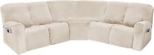 5 Seater Corner Recliner Couch Covers L Shape for 4 Seat & 1 Corner Seat - Beige for sale  Shipping to South Africa