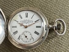 Mathey Jacot Locle - Full Hunter Pocket Watch Silver - 51mm Approx. 1890 Working for sale  Shipping to South Africa