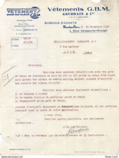 Facture 1936 vetements d'occasion  France