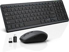 Combo inalámbrico de teclado y mouse, 2,4 GHz delgado tamaño completo silencioso para PC con Windows segunda mano  Embacar hacia Argentina