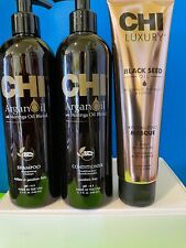 Chi Argan Oil Plus Moringa Oil Shampoo, Conditioner & Chi Revitalizing Masque, used for sale  Shipping to South Africa