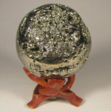 Usado, Bola de esfera de cristal pulido PIRITA 2,3" con soporte - Perú - 59 mm segunda mano  Embacar hacia Argentina