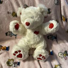 white hearts bear teddy for sale  Plantsville