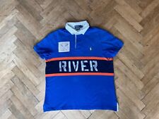 Vintage Polo Ralph Lauren River RL Guide Class K1 Kayak Blue Striped Polo Shirt for sale  Shipping to South Africa