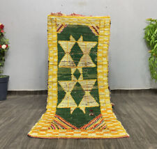 Tapete de área exclusivo 3x6 tradicional marroquino feito à mão tapete verde amarelo corredor comprar usado  Enviando para Brazil
