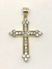 Diamond Cross Pendant 14k Yellow Gold w/ Card Appraisal - .88 CTW for sale  Shipping to South Africa