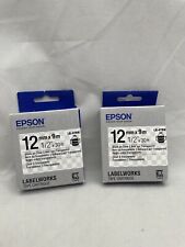 Epson LabelWorks LK-4TBN 2 cartuchos de fita 12mm 1/2" preto transparente 30' transparente comprar usado  Enviando para Brazil