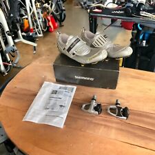 Zapatos de bicicleta de carretera Shimano SH-TR02 para hombre 10,5 plata suela compuesta de carbono EU 45 segunda mano  Embacar hacia Argentina