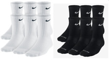 Nike Dri-Fit and Performance Cotton Crew Socks 1,2 3, OR 6 PAIRS WHITE OR BLACK! for sale  Germantown