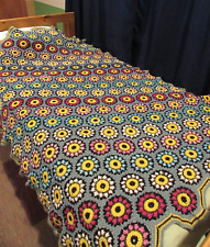 Cobertor Flor Crochê Vintage Retrô vibrante cor padrão jogar Girassol comprar usado  Enviando para Brazil