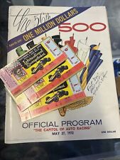 Indianápolis 500 1972 Indy 500 Motor Speedway talón y programa de boletos de carrera segunda mano  Embacar hacia Argentina
