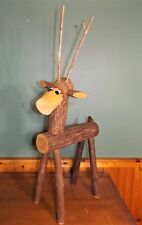 Wood log reindeer for sale  Afton