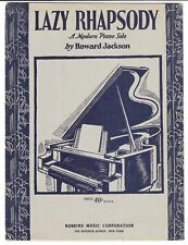 HOWARD JACKSON Novidade Piano Solo Partitura de Música LAZY RHAPSODY 1929 I comprar usado  Enviando para Brazil