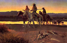 Pintura A Óleo Cavaleiro Cowboys em Sunset Paisagem Com Ossos De Animais Lona Brook comprar usado  Enviando para Brazil