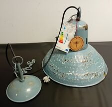 Horsens Blue Metal Industrial Vintage Style Distressed Pendant Ceiling Lamp, used for sale  Shipping to South Africa