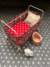 Used, Maileg Micro Bundle Damaged Cot with Liberty Bedding + Wood Potty + Nappy  for sale  Shipping to South Africa