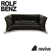 Rolf Benz 322 Leather Two Seater Black Sofa Couch na sprzedaż  Wysyłka do Poland