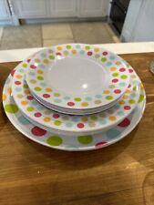 Melamine spotty tableware for sale  LANGPORT