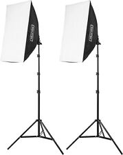 Fovitec 2-Light Fluorescent Studio Lighting Kit, 20"x28" Quick Setup Softboxes, used for sale  Shipping to South Africa