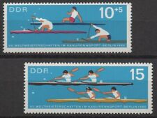 Alemanha DDR 1966 Sc# 852+B141 Estado perfeito, sem marca de charneira conjunto de selos de corrida de canoa esportiva barco remo comprar usado  Enviando para Brazil