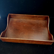 Bandeja de papel vintage madeira escura mesa de escritório tamanho legal cauda de pombo dentro da caixa, usado comprar usado  Enviando para Brazil