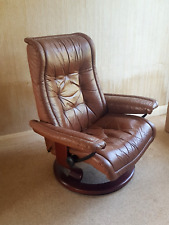 Ekornes brown leather for sale  PINNER