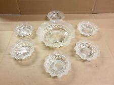 Vintage Glass Dessert Serving Dish and 6 Bowls Frilled       box BB24 for sale  Shipping to South Africa