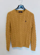Used, Men's Polo Cable Knit Jumper Long Sleeve Sweater In Mustard / Brown for sale  Shipping to South Africa
