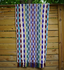 Cobertor afegão crochê vintage feito à mão cadeira borla jogar acrílico multicolorido comprar usado  Enviando para Brazil