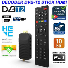 Decoder Digitale Terrestre Dvb-T2 HD HDMI Hevc H265 10 bit Mini Stick Ricevitore usato  Italia