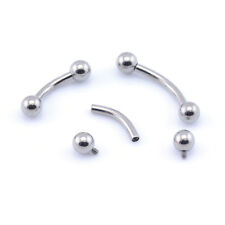 TITANIUM Internally Threaded Curved Barbell Banana Eyebrow Navel Bridge Genital, used for sale  Shipping to South Africa