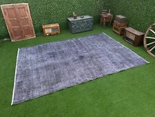 Tapete turco 6x9 cinza vintage tapete tingido oushak tapete de lã para sala de estar comprar usado  Enviando para Brazil