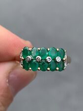 emerald diamond cluster ring for sale  BRIGHTON