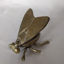 Antique Brass Fly Shaped Match Striker Ashtray Hinged Vintage for sale  Shipping to South Africa