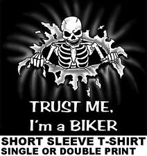 Camiseta Trust Me I'm a Biker Motorcycle Rider Skull Skeleton Sk45, usado comprar usado  Enviando para Brazil