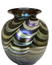 Used, Vintage Craig Zweifel Hand blown Iridescent Glass vase 5.5” Signed 10-76 for sale  Shipping to South Africa