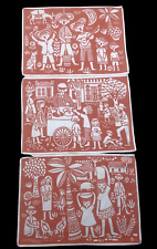 Usado, Placemats de algodão vintage estampados em tela Diseno Barbara Venezuela meados do século (3) comprar usado  Enviando para Brazil