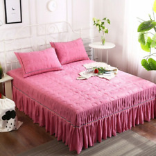 Thickened Cotton Bed Skirt Water Washed Sheets Bedspreads Bed Cover Protective , used for sale  Shipping to South Africa