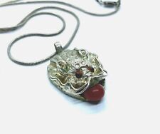Antique or Vintage Silver Dragon With Enamel Pearl of Wisdom Pendant Necklace for sale  Shipping to South Africa