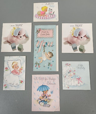 Lote de 7 colecciones de tarjetas de bebé vintage rosas regalo cuna juguetes bloques mini segunda mano  Embacar hacia Argentina