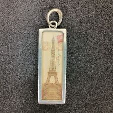 Pingente vintage de palitos de retirada tom prata Torre Eiffel Paris charme de selo de viagem comprar usado  Enviando para Brazil
