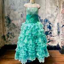  Ombré Sequined Corset Bodice Ball Gown Organza Dress With Cascading Ruffles  XS for sale  Shipping to South Africa