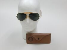 VINTAGE RAY BAN AVIATOR SUNGLASSES 64/14 MM RAY BANS WRAP AROUND CASE GOLD FRAME, used for sale  Shipping to South Africa