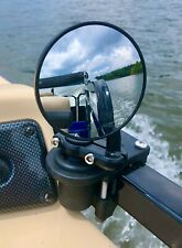 Pontoon Boat 3" Round Marine Rearview Mirror 1-1/4" Square Rail Mount Adjustable for sale  Shipping to South Africa