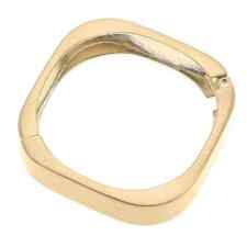 Solid 14K Yellow Gold Over Plain Simple Bangle Square Bangle 7.5" Bracelet for sale  Shipping to South Africa