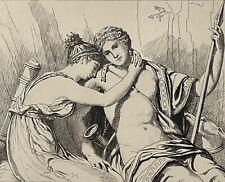 Telemachus And Eucharis 1818 Per Jacques-Louis David Printing Towards 1880 for sale  Shipping to South Africa