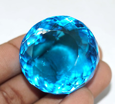 Piedra preciosa suelta topacio azul brasileño de corte redondo natural certificado GIE de 214,20 quilates, usado segunda mano  Embacar hacia Argentina