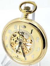 Vintage 16s Gold Tone Berenger Skeleton Dial Pocket Watch for sale  Cambridge