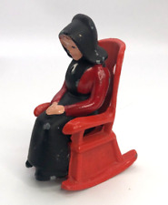 Cadeira de balanço vintage de ferro fundido sal e pimenta Amish mulher na vermelha comprar usado  Enviando para Brazil