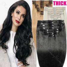 Brazilian Thick Clip In Double Weft Full Head 100% Human Hair Extensions Remy US for sale  Shipping to South Africa